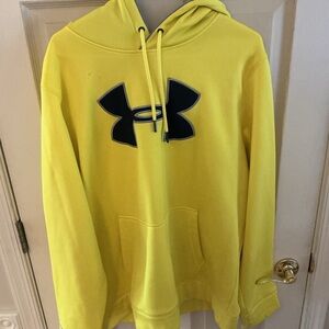 Under Armour Men’s Bright Yellow Hoodie with Black Logo XL